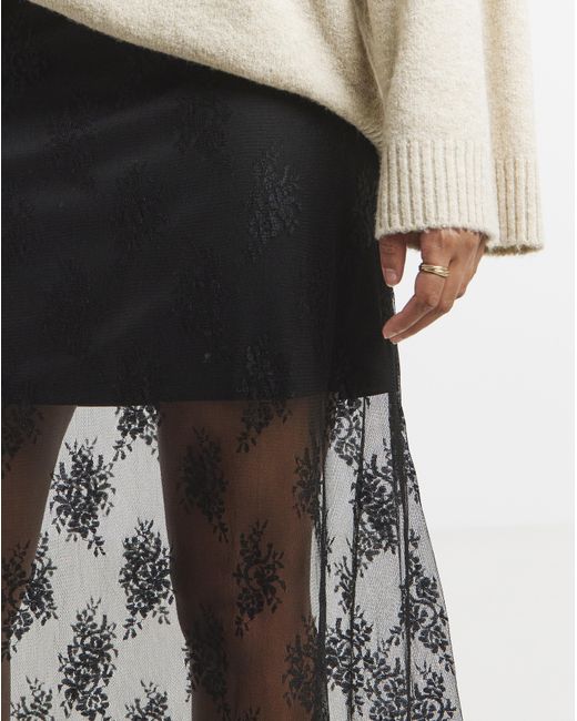Simply Be White Lace Full Maxi Skirt