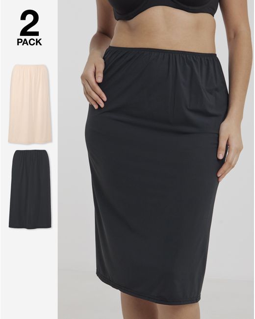 Simply Be White 2 Pack 27In Half Slip