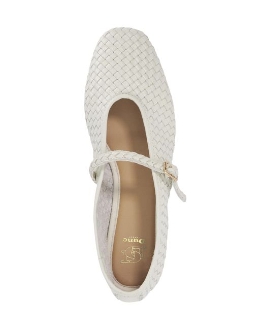 Dune White Woven Mary Janes Standard Fit