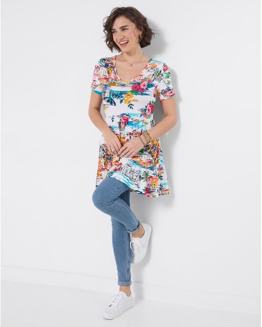 Joe Browns Blue Sunny Scenic Jersey Tunic Top
