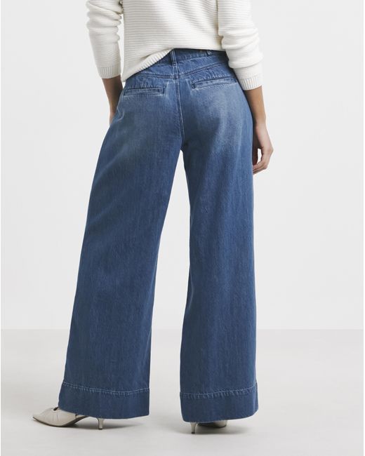 Simply Be Blue Authentic Drape Wide Leg Jeans