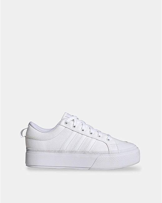 Adidas White Bravada 2.0 Platform Trainers
