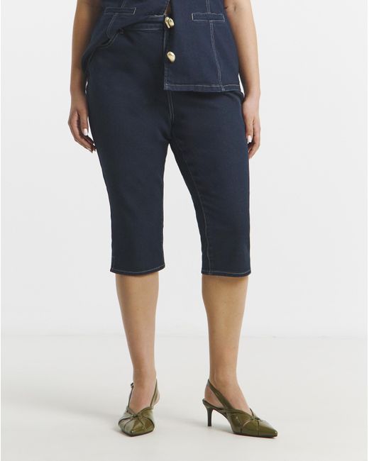 Simply Be Blue Capri Jeans Co Ord