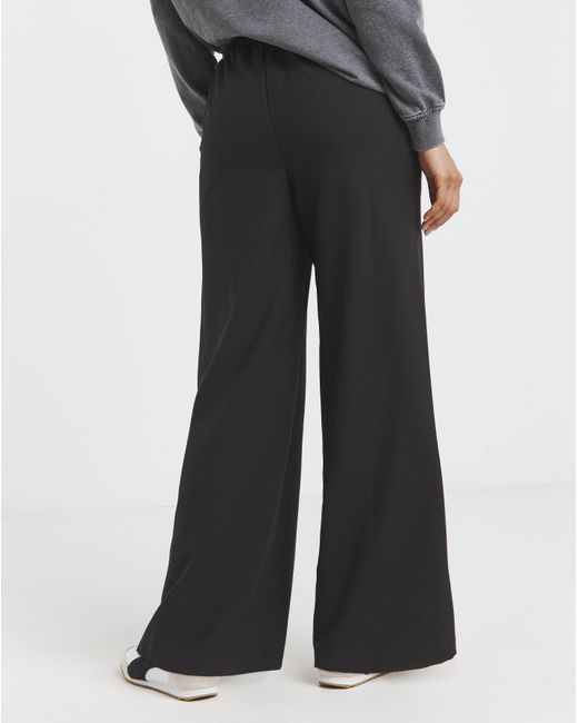 Simply Be Black Drawcord Waist Wide Leg Trousers