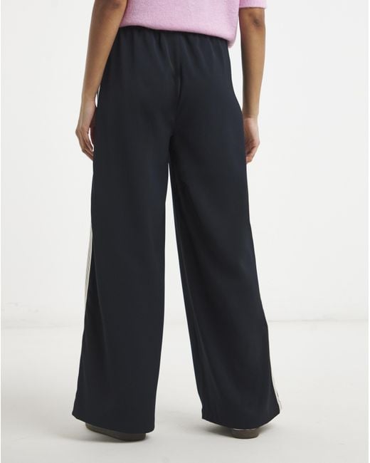 Simply Be White Side Stripe Wide Trouser