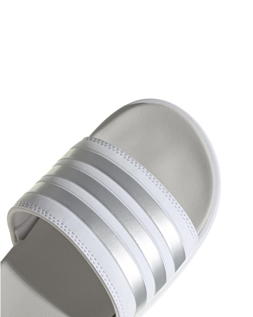 Adidas White Adilette Platform Slides