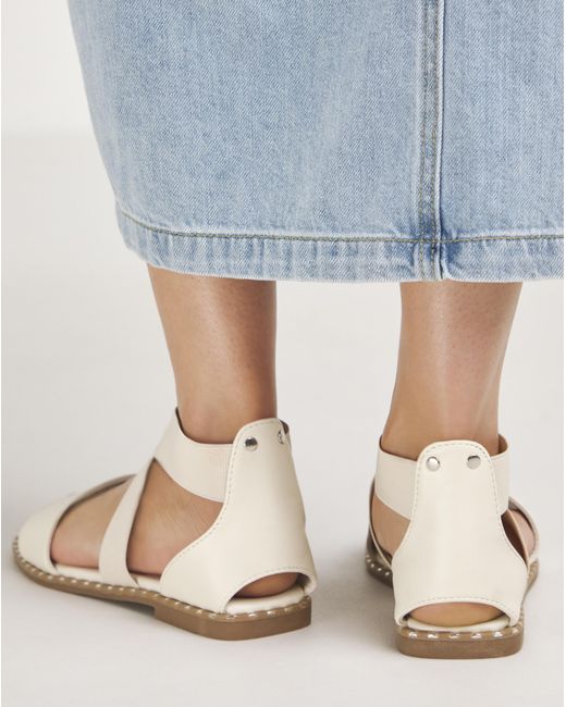 Simply Be Blue Stretch Cross Upper Flat Sandal Ex Wide