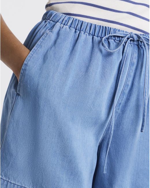 Simply Be Blue Lyocell Denim Jogger Shorts