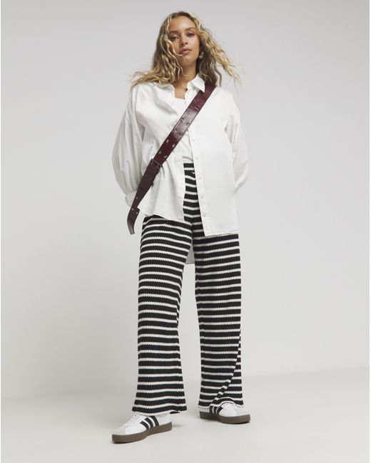 Simply Be Multicolor Jersey Crochet Wide Leg Trousers