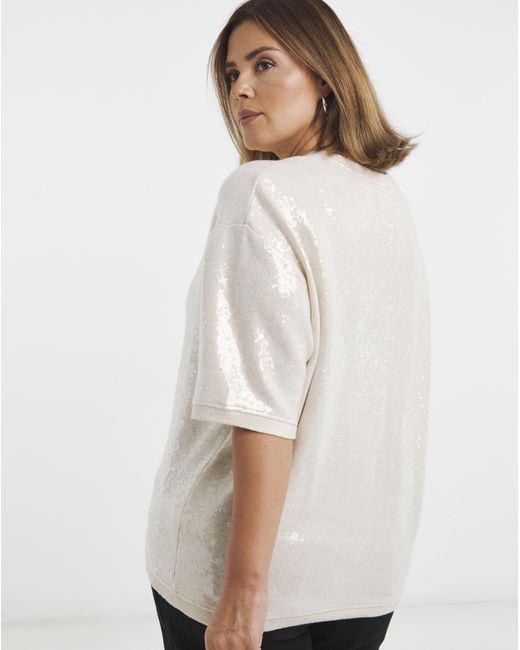 Simply Be Natural Cut & Sew Sequin Top