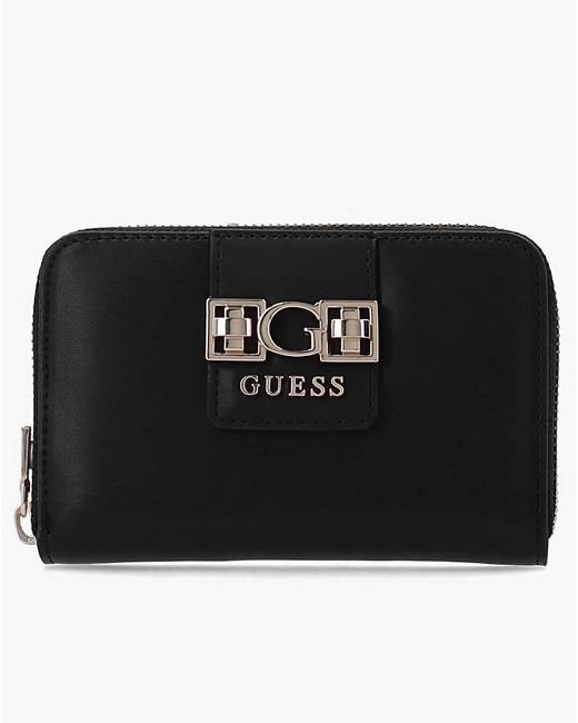 Guess Black Jane Medium Zip Around Wallet