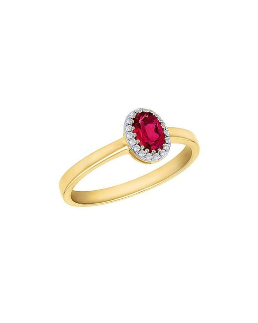 iJewel Pink 9Ct Lab Diamond Ruby Ring