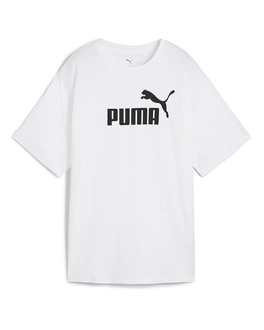 PUMA White Essentials No.1 Logo Relaxed Tee