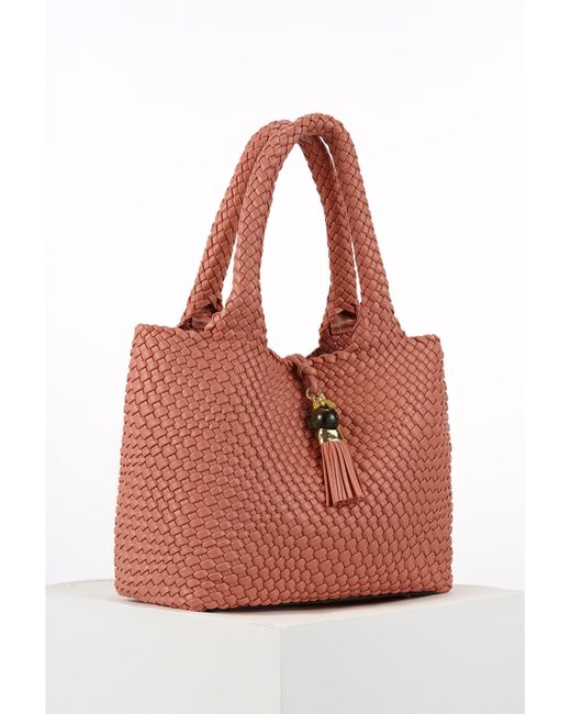 LUELLA GREY LONDON Pink Luella Saskia Large Woven Tote