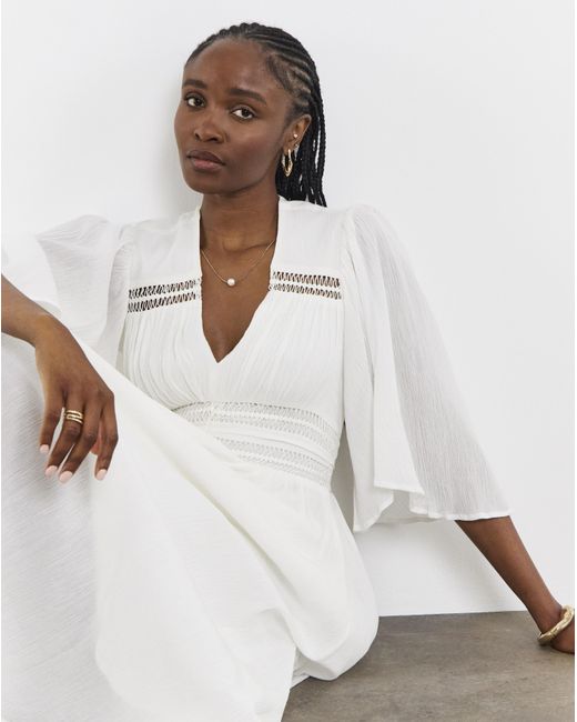 Joanna Hope White Crinkle Maxi Dress
