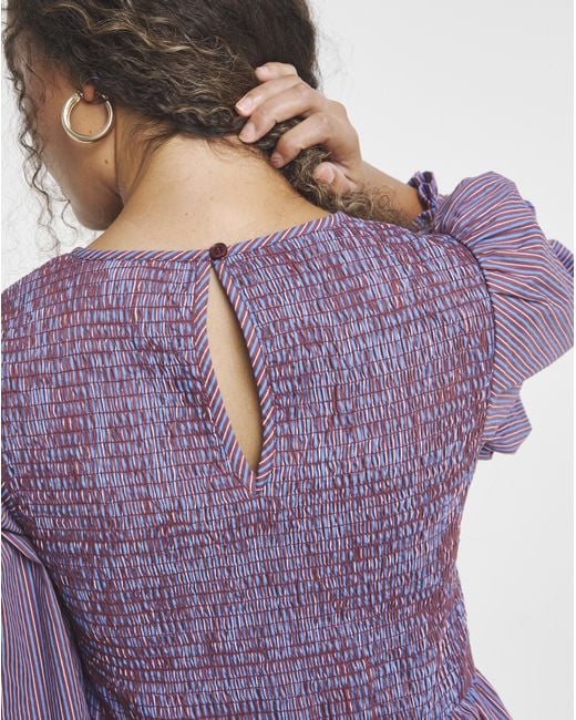 Neon Rose Purple Shirred Detailed Midaxi Dress