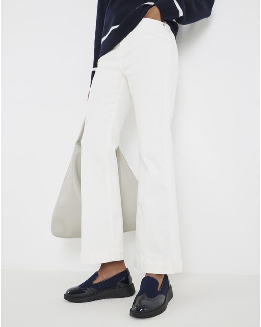 JD Williams White Low Wedge Contrast Loafer Ex Wide