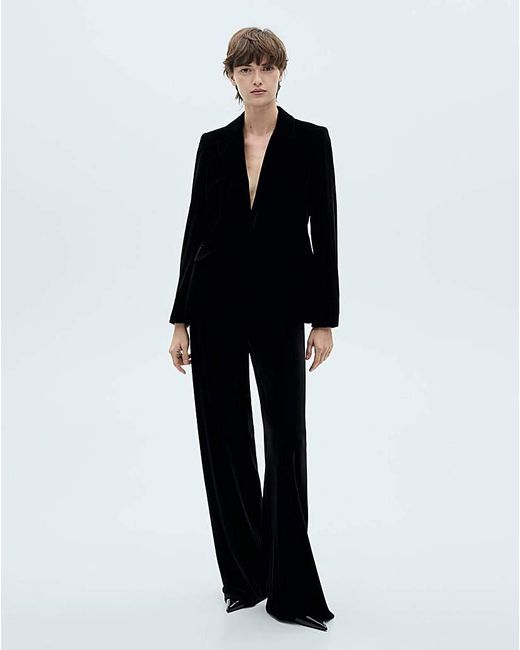 Mango Black Blazer Combi