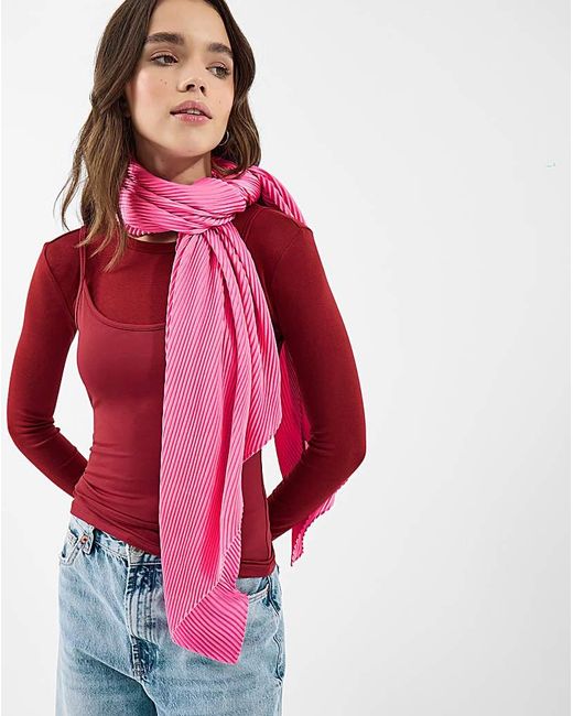 Accessorize Pink Lightweight Pleated Scarf