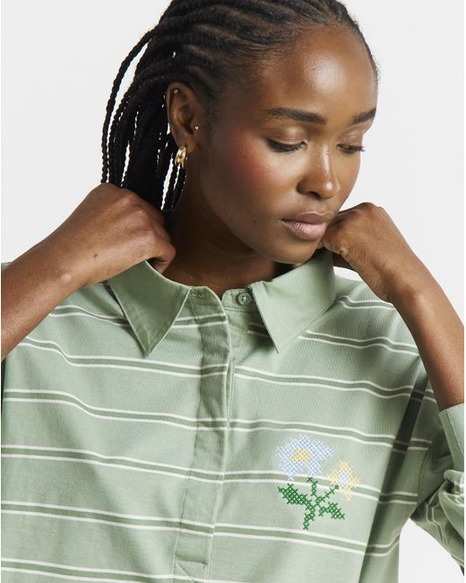 Simply Be Green Long Sleeve Polo Top