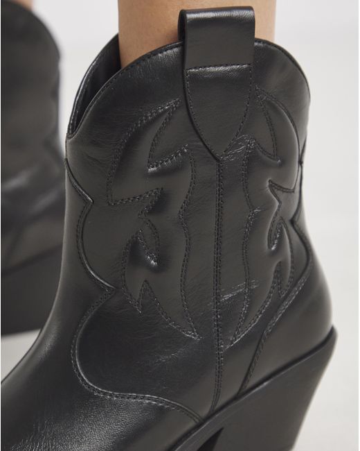 Simply Be Gray Embroidered Ankle Western Boots Ex Wide