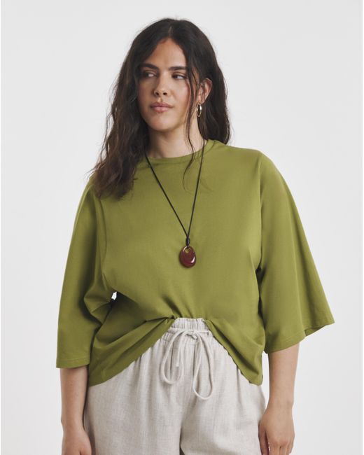 Simply Be Green Kimono Sleeve T-Shirt