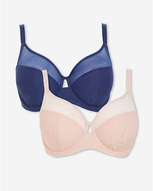Pretty Secrets Blue 2 Pack Mesh Minimiser Bras