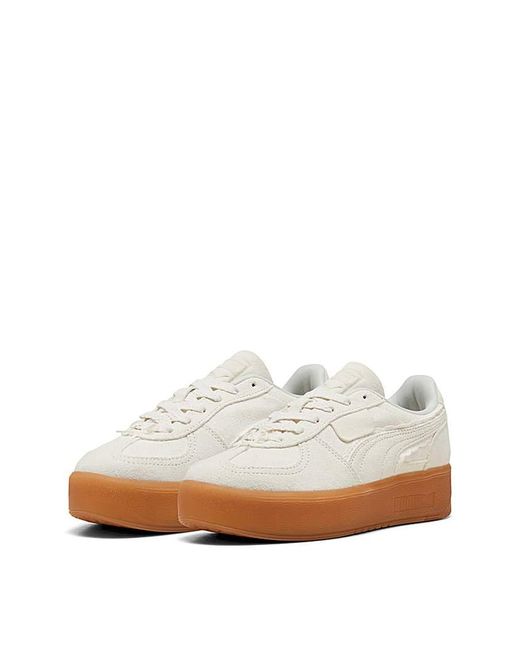 PUMA White Palermo Elevata Suede Trainers