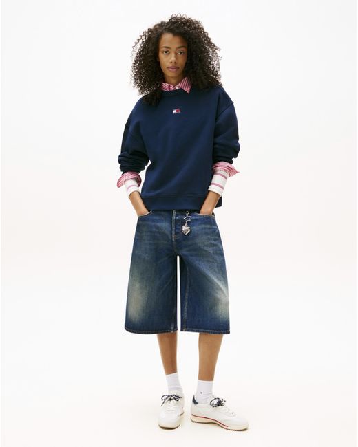 Tommy Hilfiger Blue Boxy Badge Crew