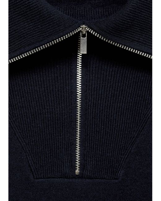 Mango Blue Latitas Zip Up Sweater