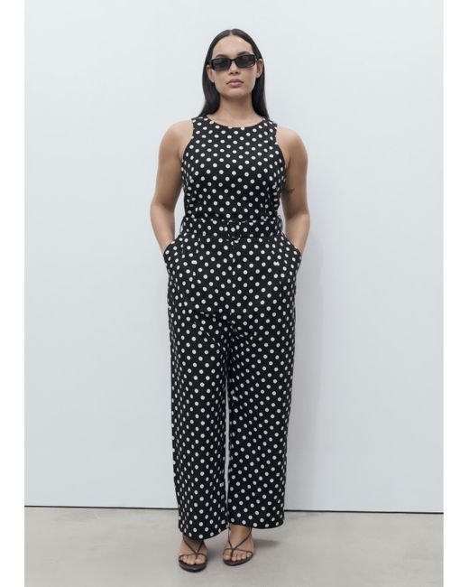Mango Black Polka Dot Jumpsuit
