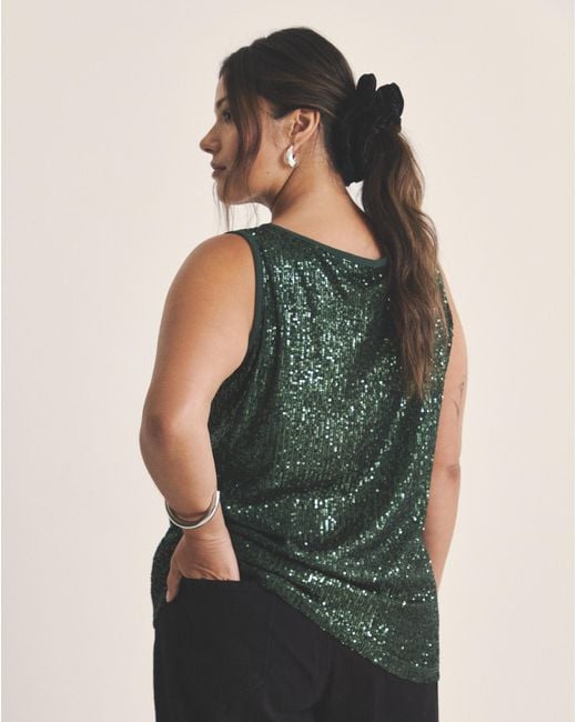 Simply Be Gray Linear Sequin Bow Shoulder Tank