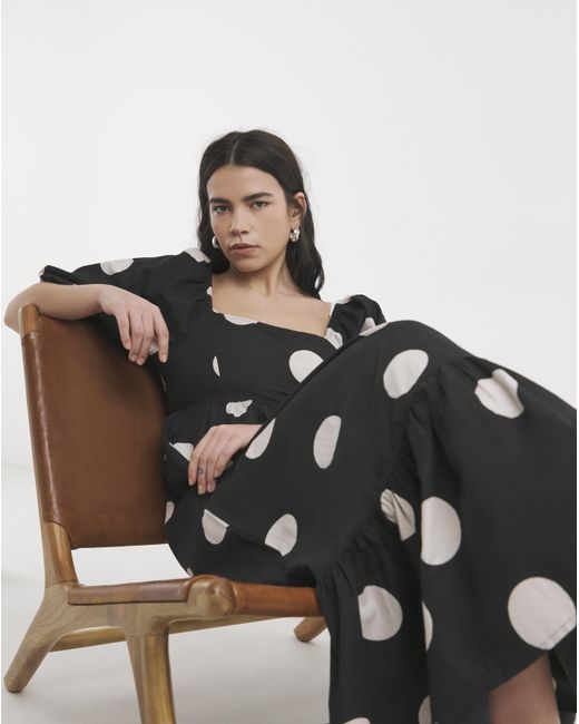 Simply Be White Spot Printed Cotton Maxi Dress