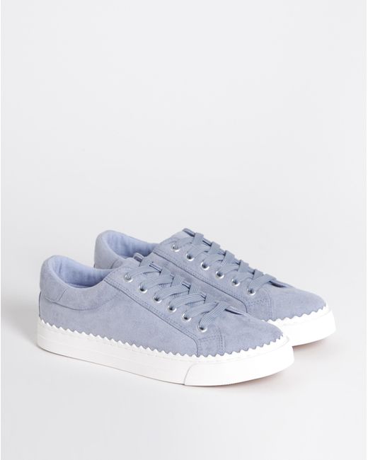 JD Williams Natural Scalloped Lace Up Trainer Ex Wide Fit