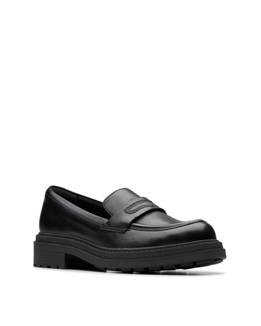 Clarks Black Orinoco Leather Loafer D Fit