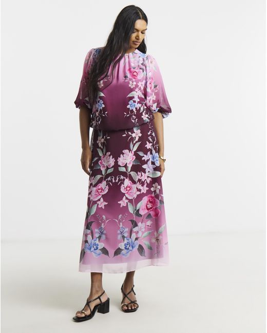 Joanna Hope Pink Bubble Hem Blouse