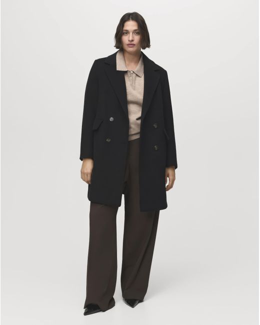 Mango Blue Mid Length Coat