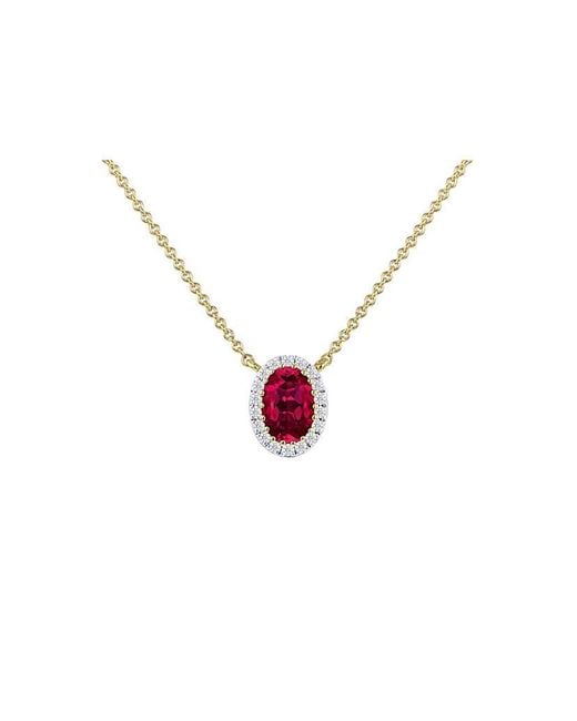 iJewel Metallic 9Ct Lab Diamond Ruby Neclace