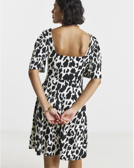 Simply Be Black Supersoft Knot Front Skater Dress