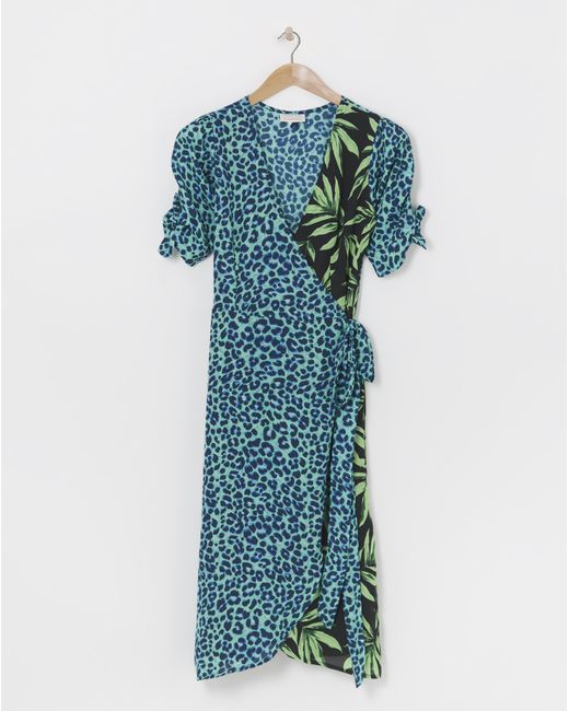 Dancing Leopard Green Olivera Mix Midi Dress