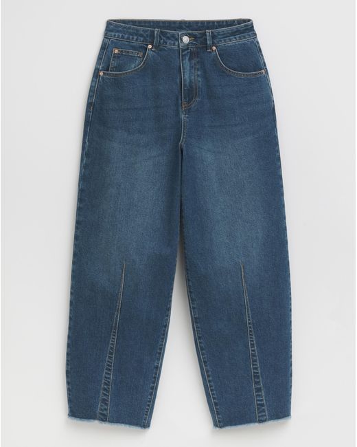 Simply Be Blue Dart Detail Tapered Jeans