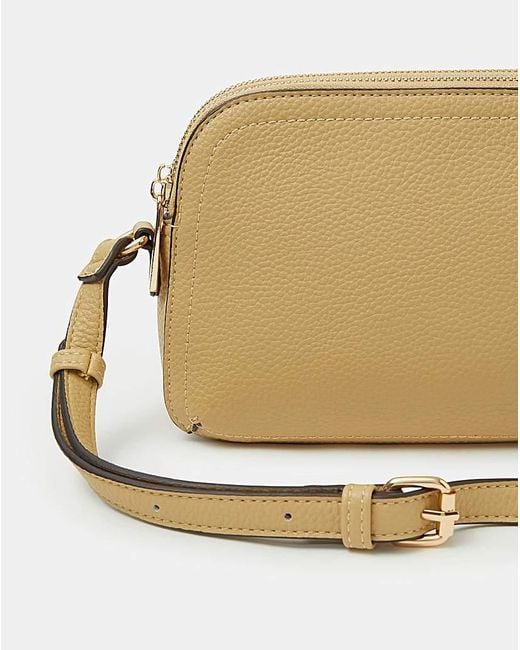 Accessorize Natural Double Zip Crossbody Bag