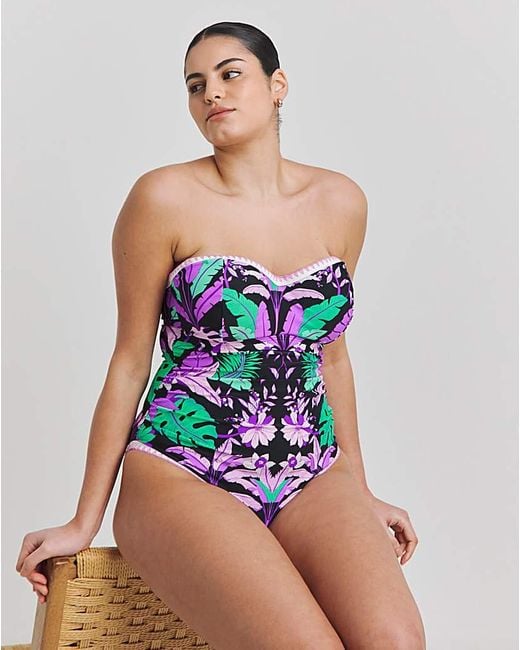 Figleaves Blue Frida Bandeau Swimsuit