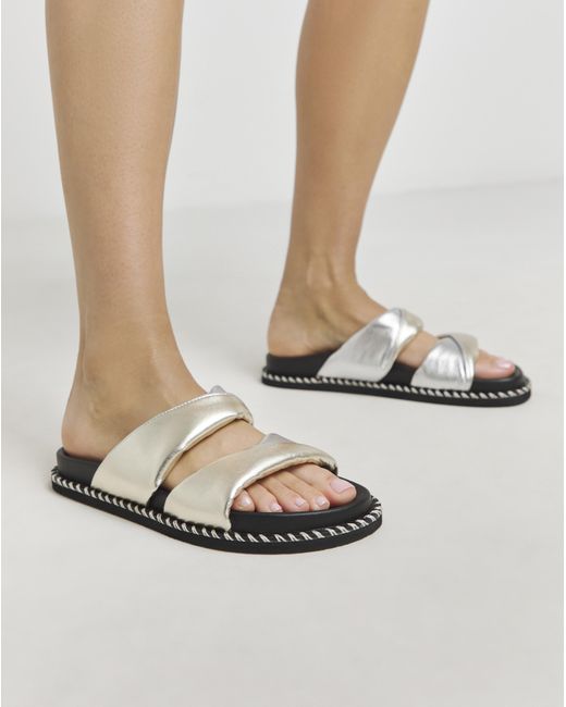 Simply Be White Twist Leather Sandal Wide
