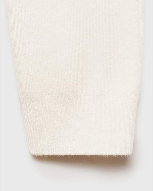 Mango White Tentacio High Neck Sweater