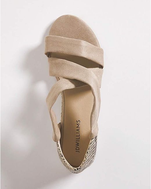 JD Williams Natural Multi Strap Espadrille E Fit
