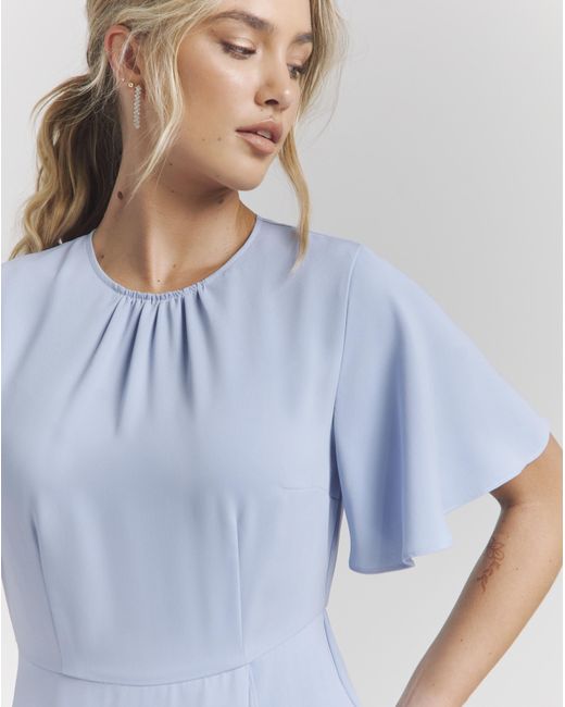 Joanna Hope Blue Belt Ruffle Dress