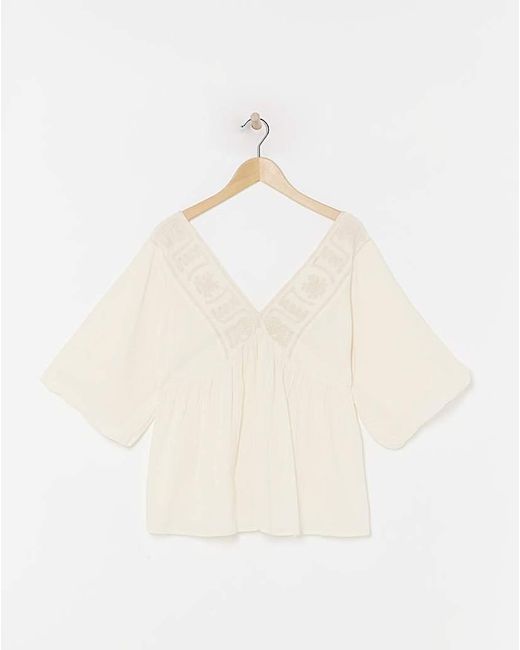 Simply Be Natural Embroidered Blouse