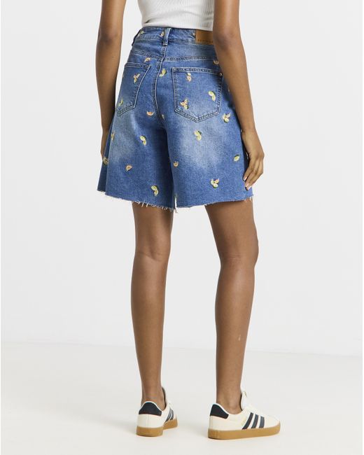 Simply Be Blue Fruit Bermuda Short