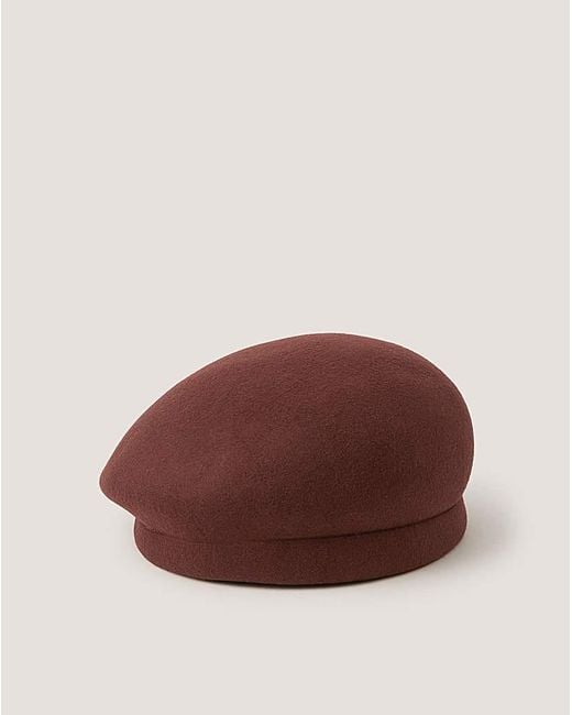 Monsoon Brown Bria Wool Beret Hat